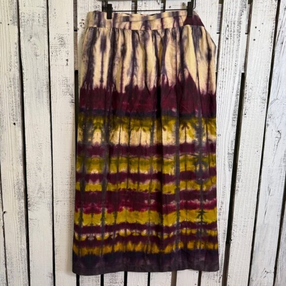 Anthropologie TINY Tie Dye Wrap Skirt Size XL Boho Hippie Cottage Unique Nature - Picture 6 of 11